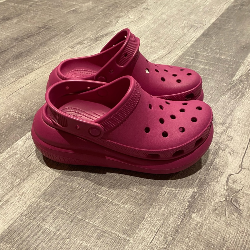 Pink Platform Crocs